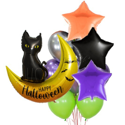 Букет "Черная кошка на луне" Halloween