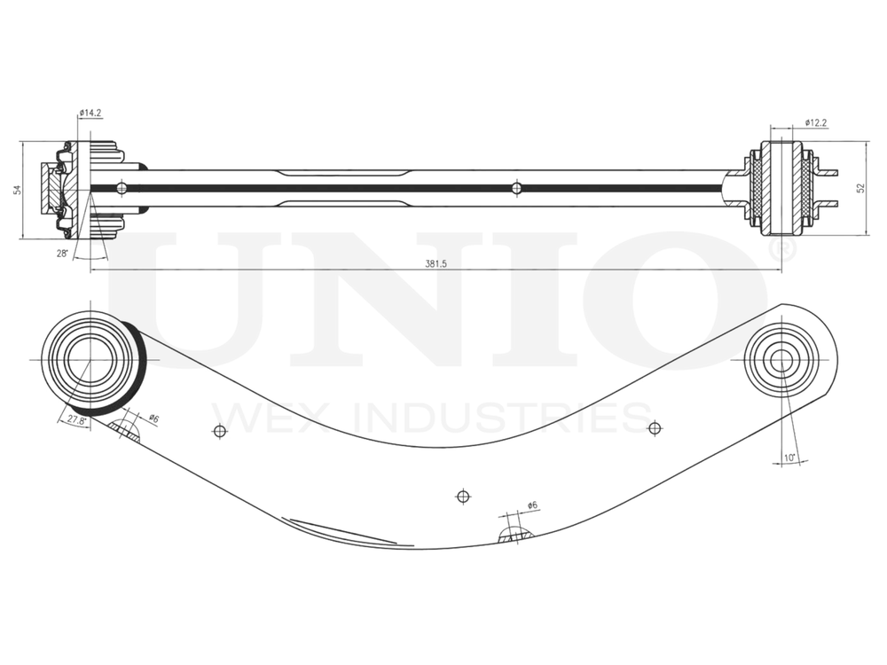 Рычаг подвески поперечный задний верхний UNIO SSP-40069