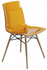 Стул прозрачный Papatya X-Treme-S Wox Beech Wood, натуральный, оранжевый