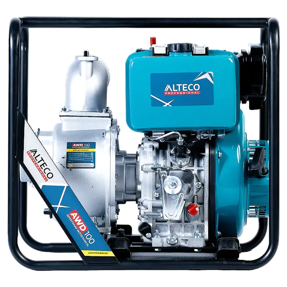 ALTECO AWD100 Professional мотопомпа дизельная 8.8 л.с, 1333 л/мин, диаметр 100 мм, 44242