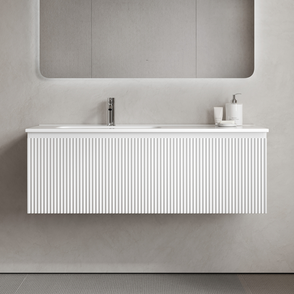 Тумба подвесная SANCOS Snob R 1.0 1195х445х406, c одним ящиком оснащенным доводчиками, Bianco , арт.SNR1.0120LW