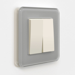 Выключатель двухклавишный проходной (айвори матовый)