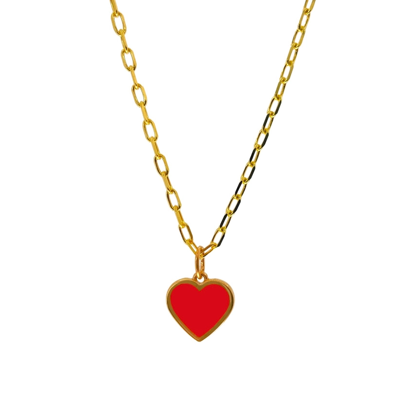 Колье Золотое Красное Сердце