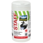 Салфетки для экранов всех типов и пластика универсальные STAFF "EVERYDAY", туба 100 шт., влажные