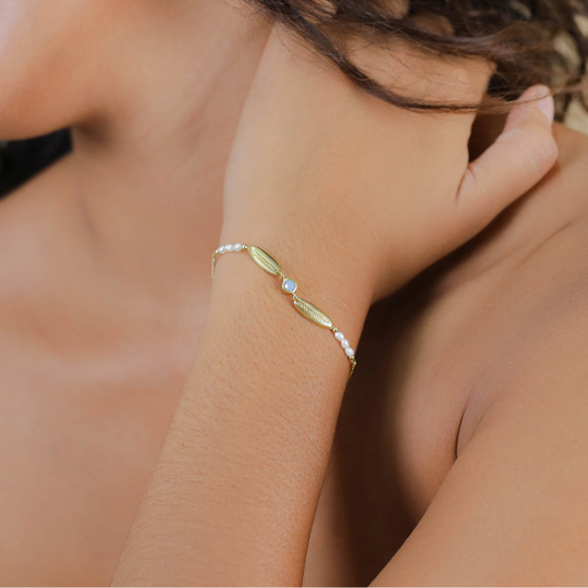 Браслет Franck Herval, Palma, с жемчугом и кристаллом, FH26.1-13-73286 (золотистый)