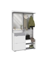 Прихожая с зеркалом Белое сияние 120х32х196