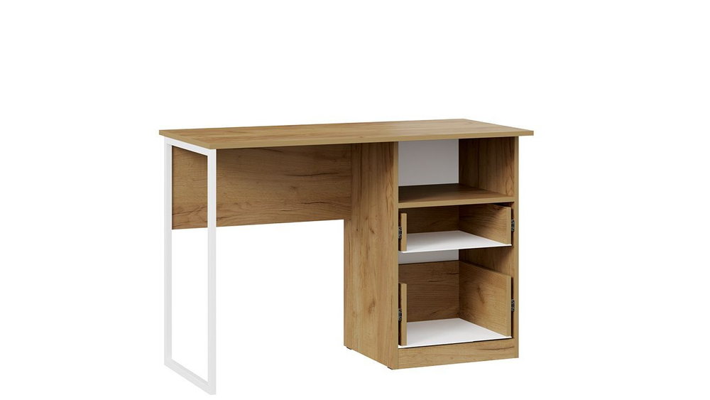 Стол письменный с ящиками Дуб Крафт золотой/Белый матовый 110,2х50,3х75 см