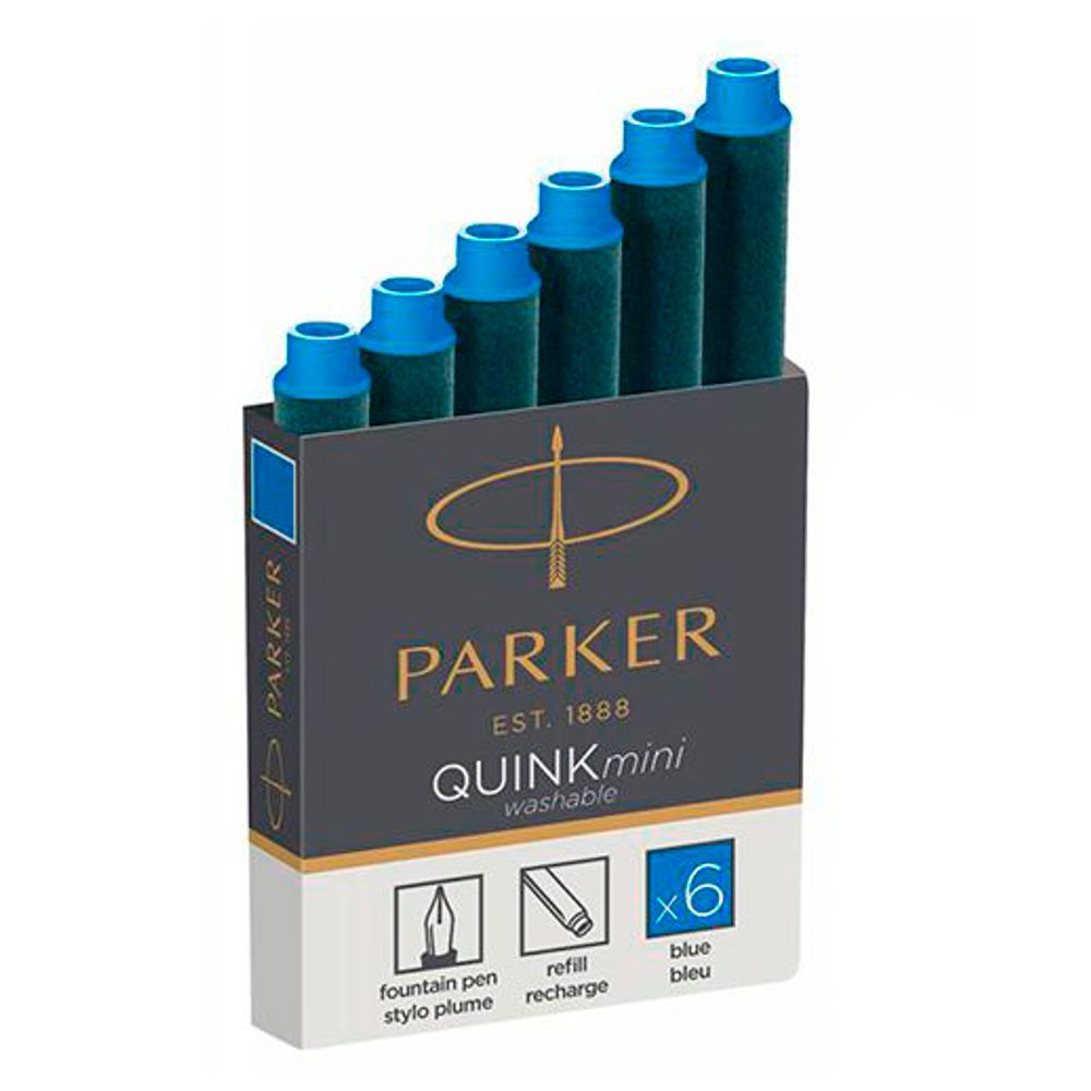 Parker Чернила (картридж), синий, 6 шт в упаковке