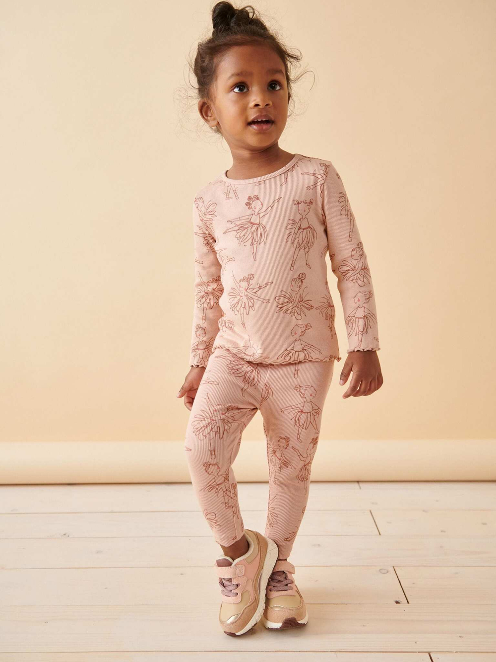 Лонгслив и легинсы в комплекте для девочки Next 168-477, Розовый