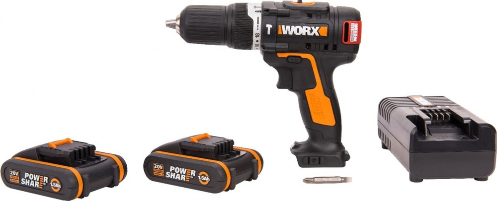 Дрель-шуруповерт аккумуляторная Worx WX367.3 ударная, бесщеточная