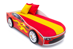 Кровать с матрасом Бельмарко Бондмобиль красный