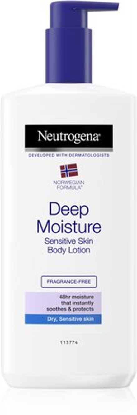 Neutrogena Norwegian Formula  Deep Moisture - глубоко увлажняющее молочко для тела для сухой и чувствительной кожи /   400  ml  / GTIN 3574660527452