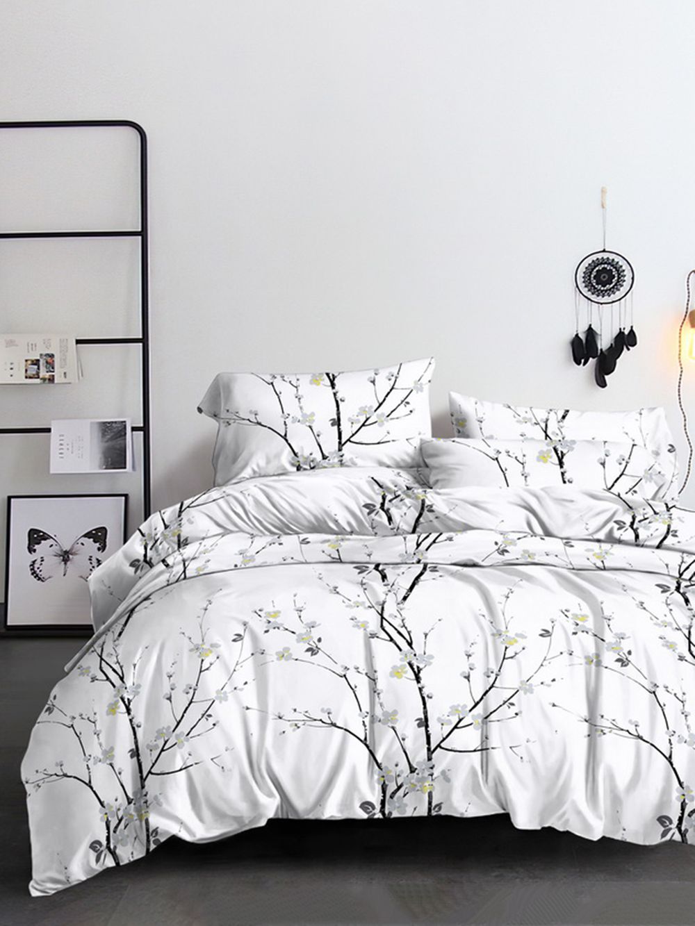 Наволочка комплект 2шт Полисатин Мечта "White cherry" 40x60 см на молнии