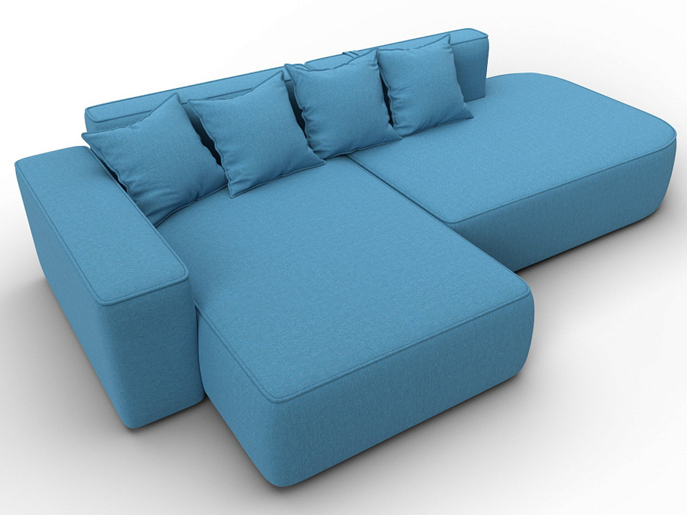 Диван угловой Лига-065 угол левый РОГОЖКА Амур 10 голубой