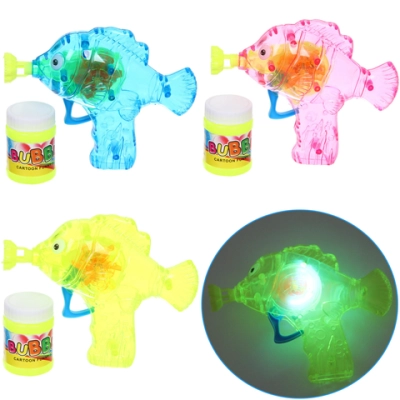 Мыльные пузыри «Рыбка» пистолет 14*12 см, 50 мл, с подсветкой, цвет микс