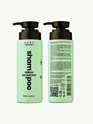 Балансирующий шампунь для жирной и склонной к себорее кожи головы "Sebum Balancing", 250 мл (Nano Organic)