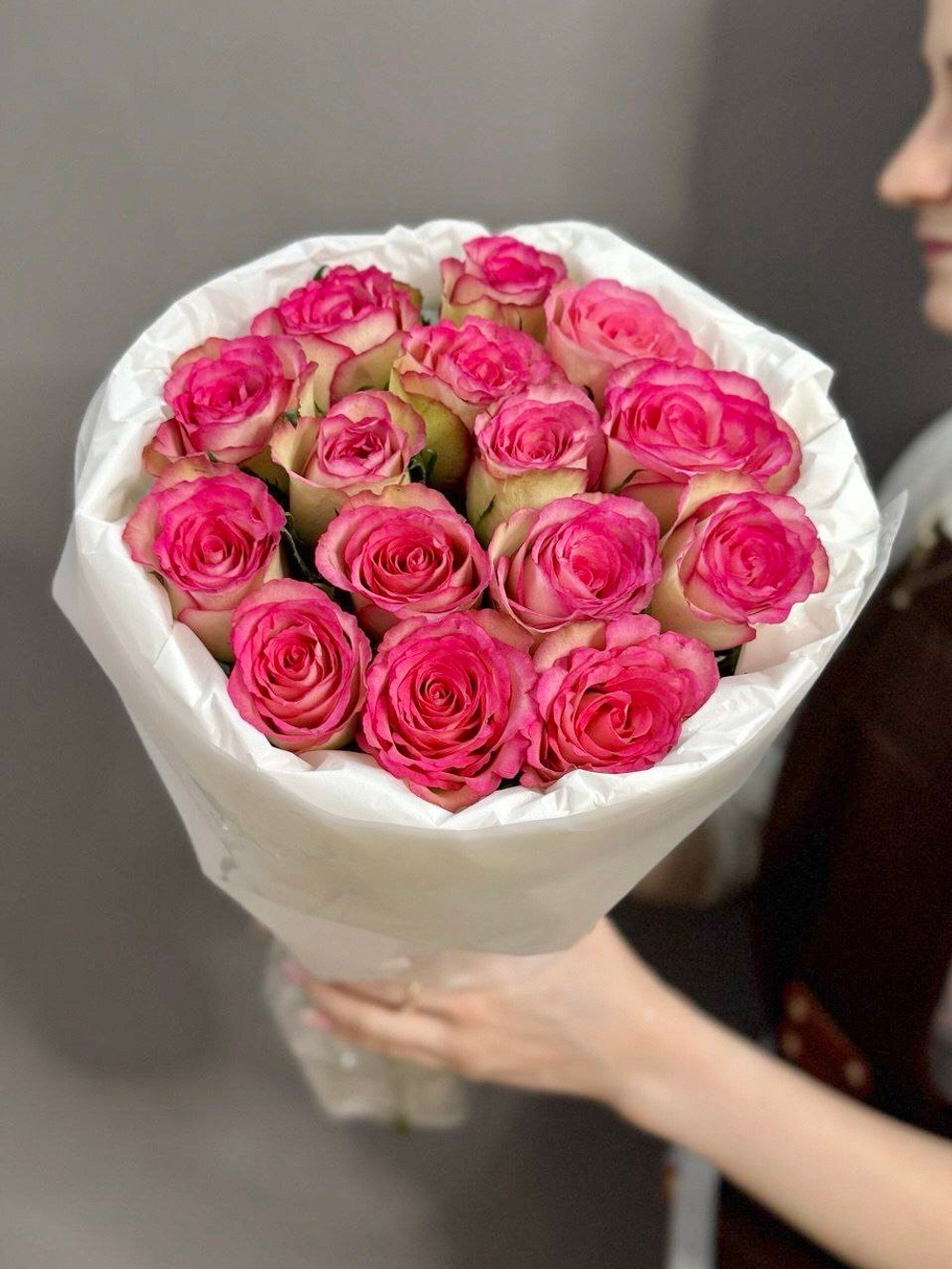 Букет из 15 роз (Кения 40 см)