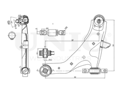 Рычаг подвески поперечный передний нижний левый UNIO SSP-40099
