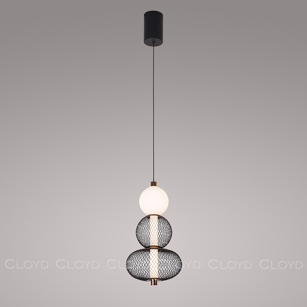 Подвесной светильник Cloyd SUPERNOVA-B P1 / выс. 41 см - черный/золото (арт.11484)
