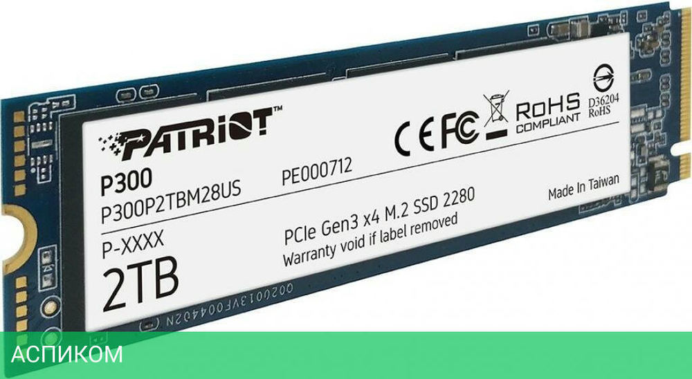 SSD диск Patriot M.2 2.0Tb P300 (P300P2TBM28)