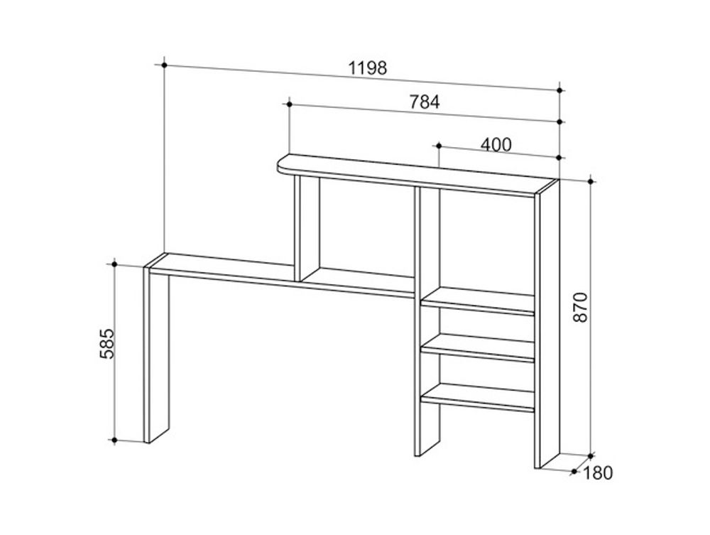 Стол компьютерный угловой «Галерея» 1200, фасад: снежный барс (ясень шимо тёмный/крем), ЛДСП 16 мм,Мебельсон