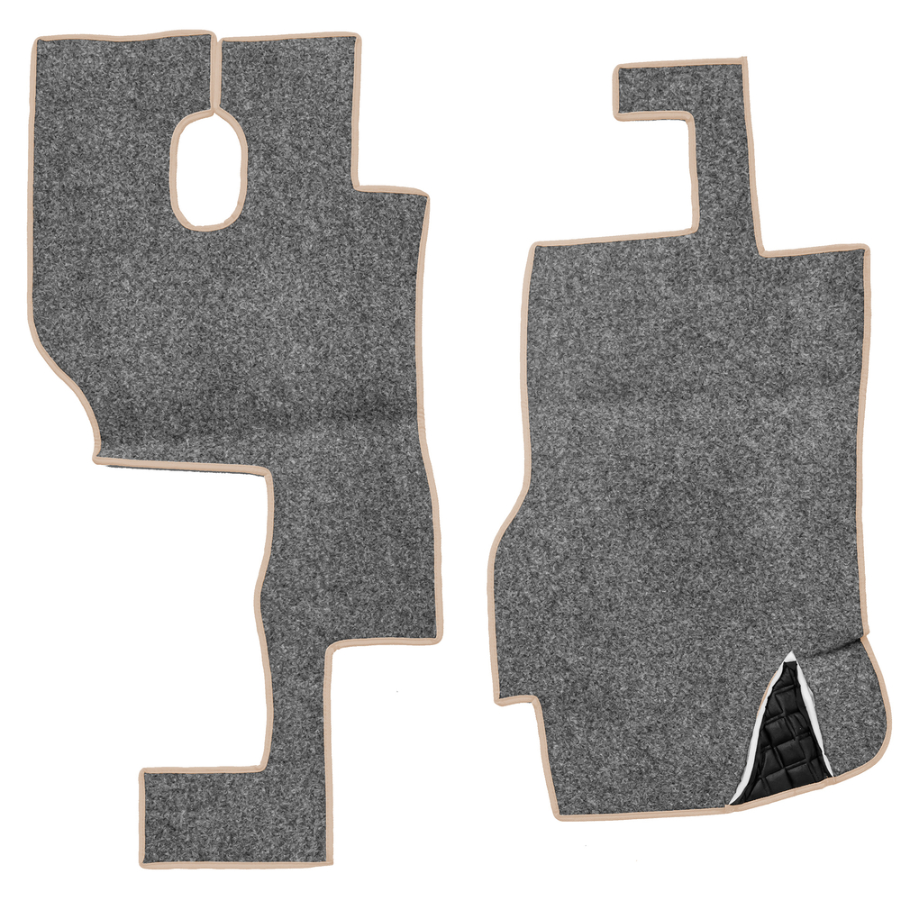 Ковры MERCEDES Actros MP3 (автомат) с шахтой (экокожа, бежевый, бежевый кант, коричневая вышивка)