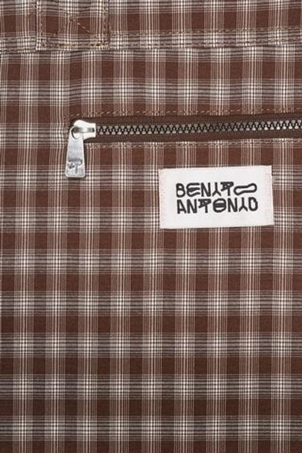 ZARA X BENITO ANTONIO ТКАНЕВАЯ СУМКА-ТОУТ, КОРИЧНЕВЫЙ