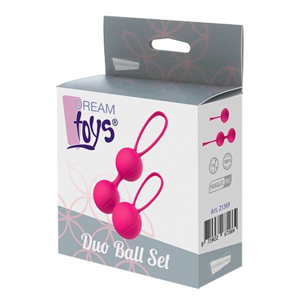 Набор розовых вагинальных шариков PLEASURE BALLS & EGGS DUO BALL SET (Цвет: розовый)