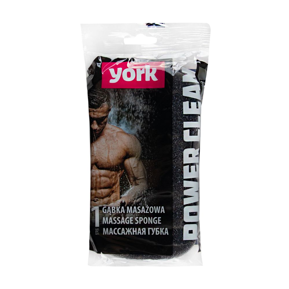 Губка банная массажная York Блэк, 216076