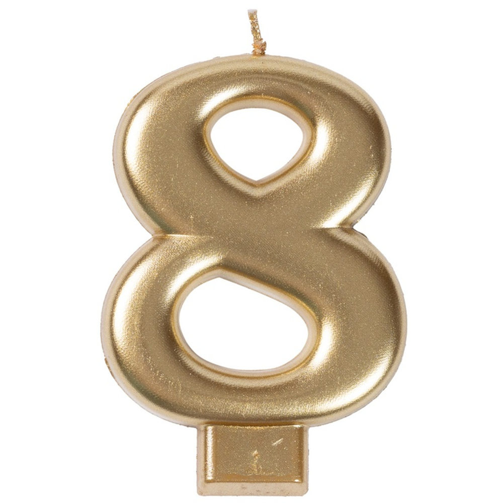 Свечи-цифры Золотые, 8 см
