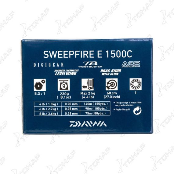Катушка безынерционная Sweepfire E 1500С (10118-150R) DAIWA