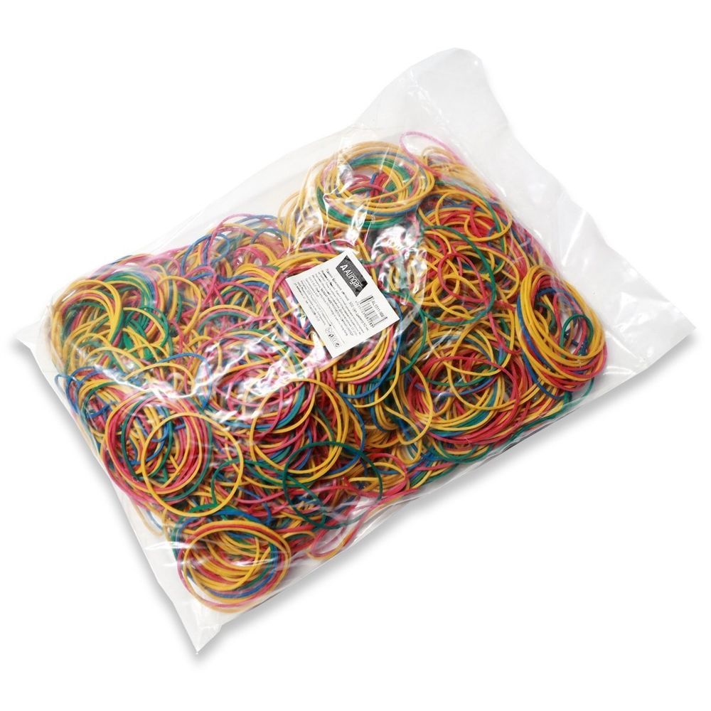 Резинки для денег банковские 50 мм, Alingar, 500 гр, цветные, пакет Резинки для денег банковские 50 мм, Alingar, 500 гр, цветные, пакет