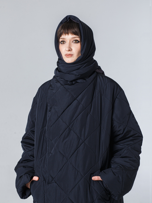 Утепленный платок "Косынка". Черный