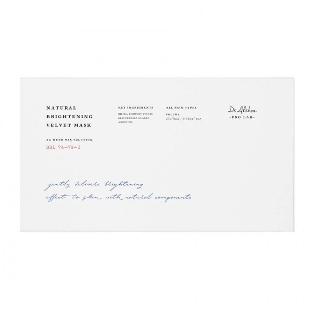Тканевая маска для лица Dr.Althea Natural Brightening Velvet Mask