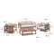 Комплект мебели Sacova из массива эвкалипта, 2 кресла, диван, журнальный столик