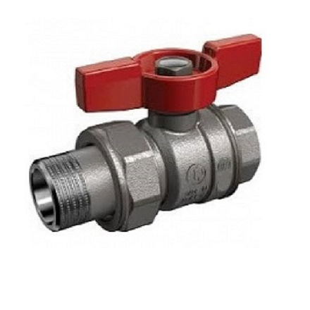 Кран шаров.хромир., ручка-бабочка, 1/2"(вр-американка)