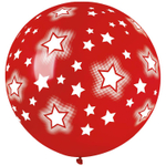 Шар латексный 100см Звезды космос (Красный)