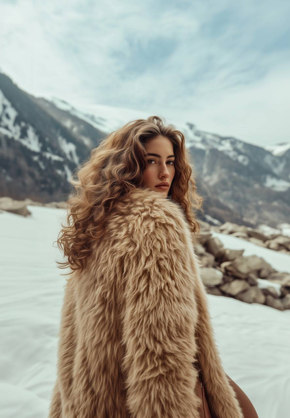 Дубленка двусторонняя Тиградо бежевая