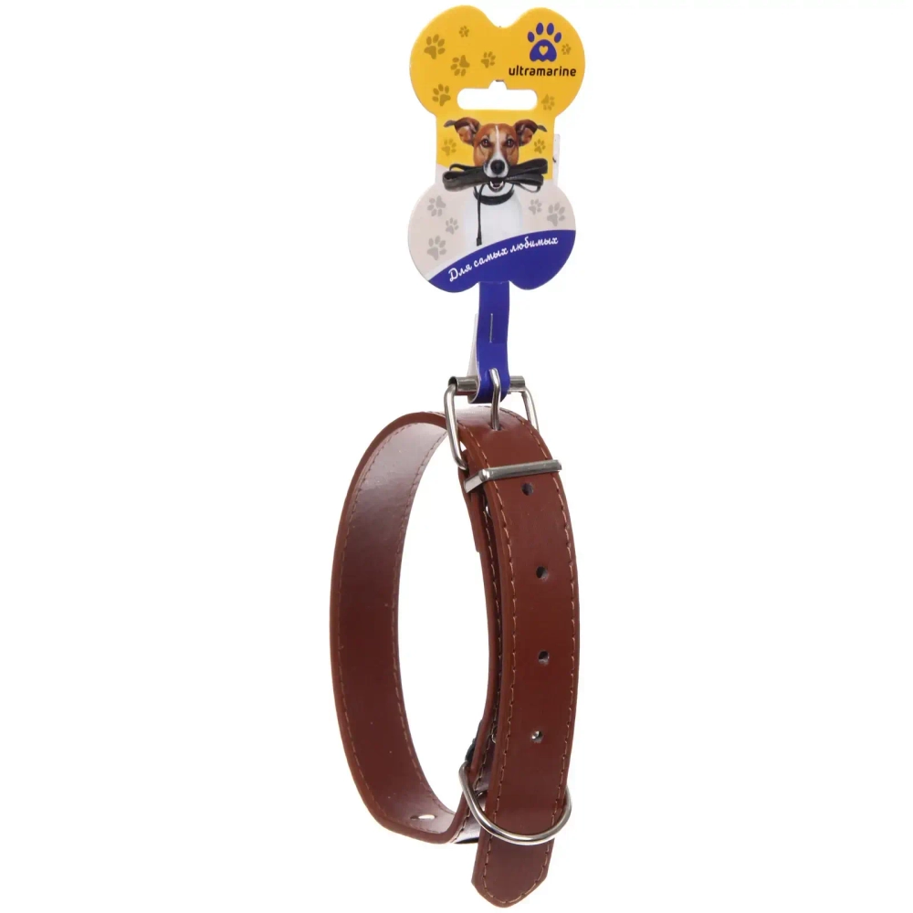 Ошейник для собак из искусственной кожи «БРО на Стиле», цвет коричневый, 2,5*57см (бирка)