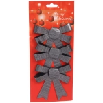 Бант на ёлку «Элегант» 10*11 см (набор 3 шт), Черная ночь