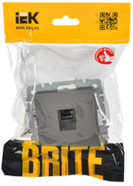BRITE Розетка компьютерная RJ45 кат.6 РК11-БрС сталь IEK