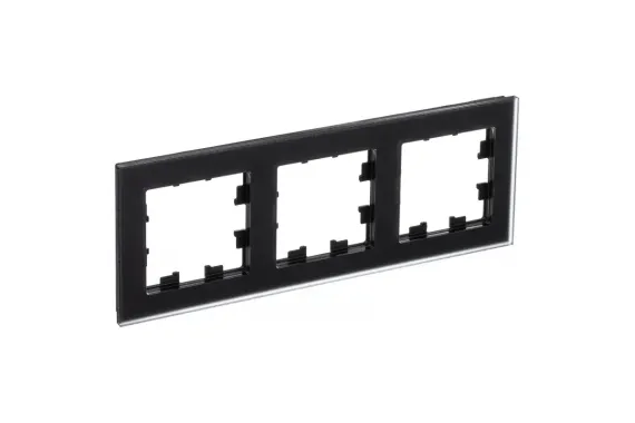 Рамка Systeme Electric ATLASDESIGN Nature 3-постовая стекло черный матовый 38696