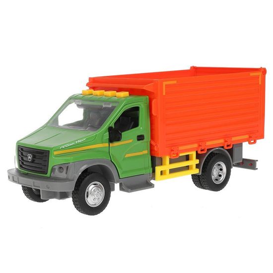 Машина пластик свет-звук ГАЗОН NEXT САМОСВАЛ 22 см, двер, кузов, зелен, кор. Технопарк