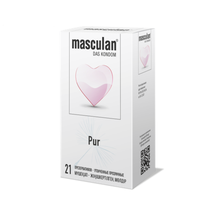 Презервативы Masculan Pur Ультратонкие с увеличенным количеством смазки, 21 шт.