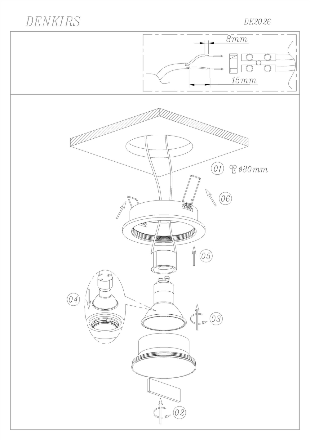 Встраиваемый светильник Denkirs Randers DK2026-WH