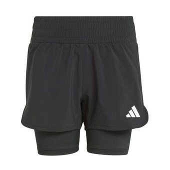 Шорты для девочки теннисные Adidas All Sports Pacer NXT 2in1 - чёрные/белые