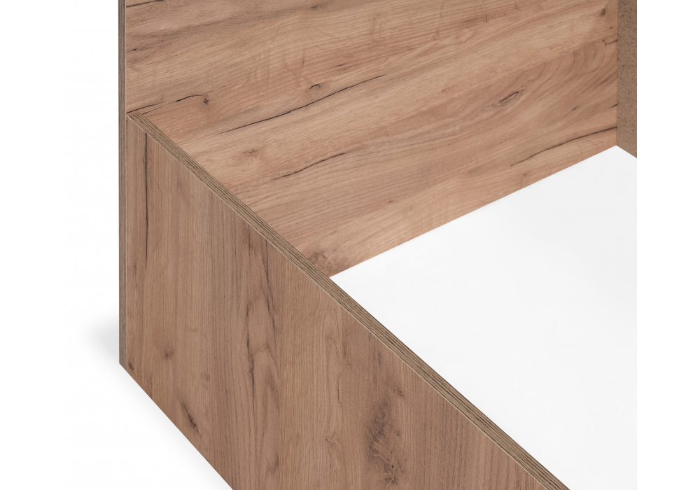 Кровать Woodville Taika 160х200 дуб золотой, камень темный