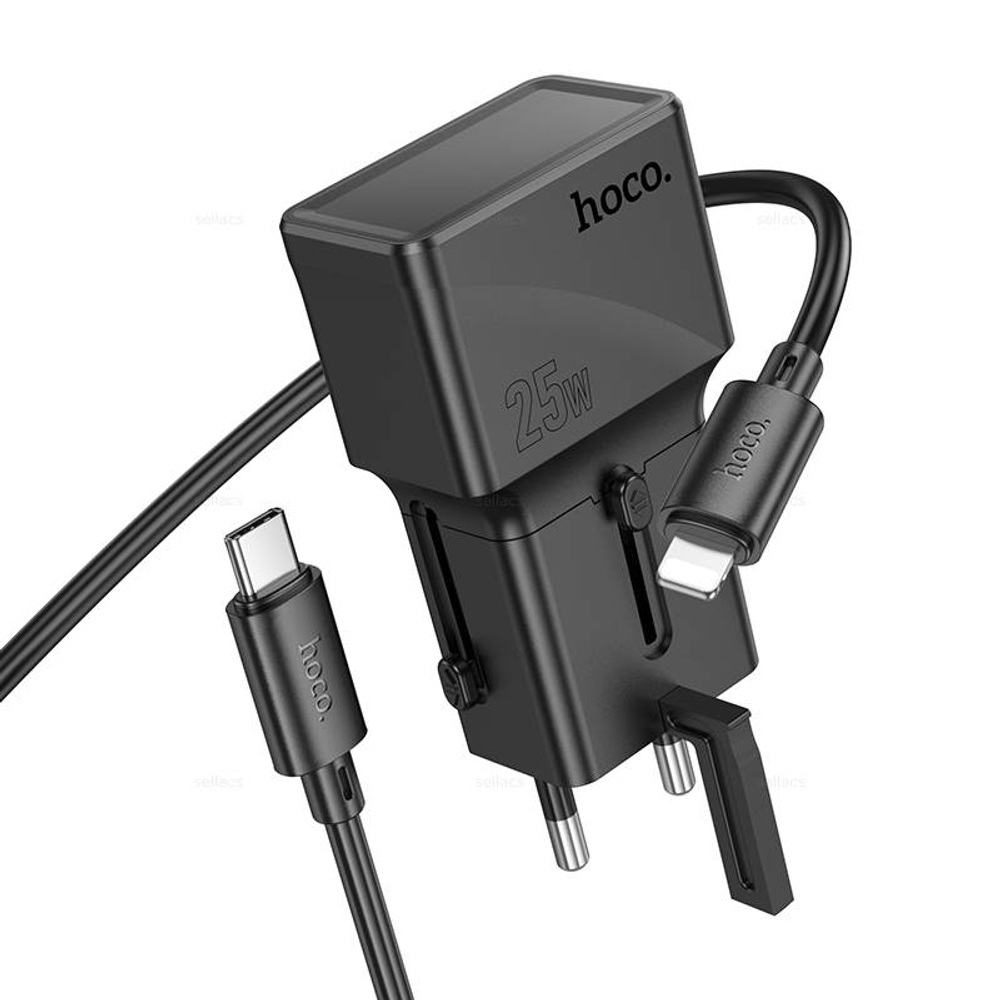 Зарядное устройство на Lightning Hoco AC24 Mini PD25W+QC3.0 (black)