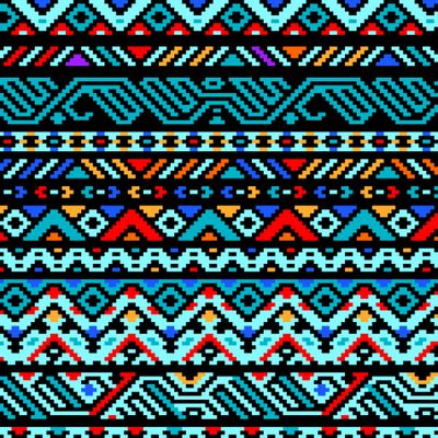 Ацтекские голубые орнаменты
