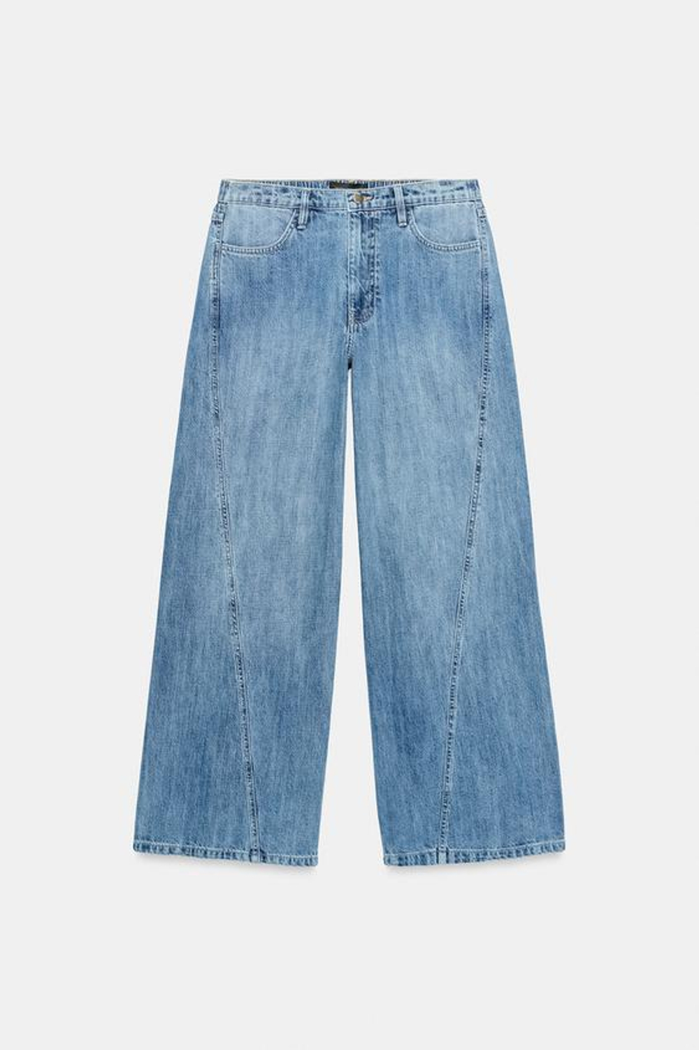 ZARA ДЖИНСЫ Z1975 WIDE LEG С ВЫСОКОЙ ПОСАДКОЙ, ВЫЦВЕТШИЙ СИНИЙ